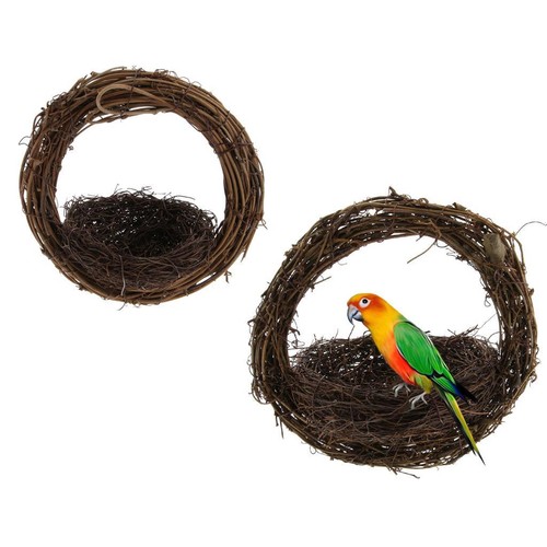 Straw bird basket nest with - basket,