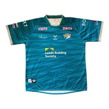 6XL Oxen Leeds Rhinos Blue Rugby Shirt Short Sleeved Jersey