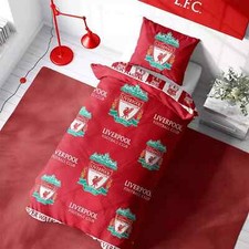Liverpool FC Crest Single Duvet Set Reversible YNWA Football Bedding Pillowcases