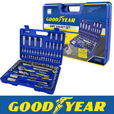 Goodyear 94PC 1/2" 1/4" Socket Set & Screwdriver Bit Torx Ratchet Case Tool Kit