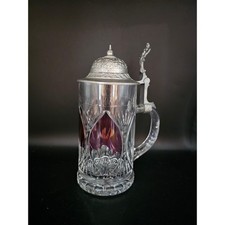 Crystal Beer Stein with Pewter