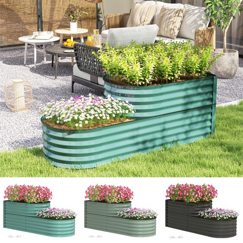 Tier galvanised raised bed - 2-tier,