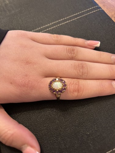 Antique 9ct gold opal - antique,
