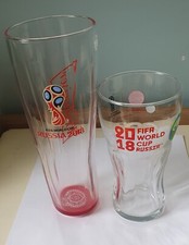 Vintage Budweiser Fifa World Cup Russia 2018 Pint Glass & Coca Cola drink glass