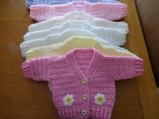 NEWBORN FLOWER MOTIF CROCHET CARDIGAN