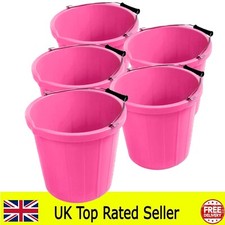 PINK  BUCKET 3 Gallon 15 Litres  Plastic Builders Bucket  (MADE IN UK )