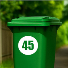 Personalised  Bin Number Stickers for Wheelie Bins – Durable Vinyl – 1/3/4 F1