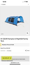 Hi Gear Hampton 6 Nightfall Family Tent 6 Man Berth for Camping.Top Condition.