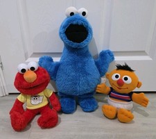 SESAME STREET PLUSH BUNDLE - ELMO / COOKIE MONSTER / BABY ERNIE - SOFT TOY 