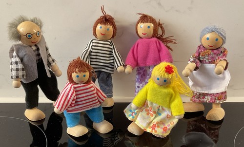 Dolls house wooden family - dolls,