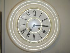 Vintage15" White COMMODOOR Railway Station School Round Dial White Wall Clock