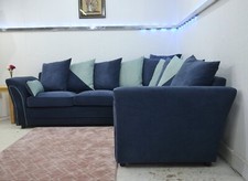 Littlewoods Sofa Corner Scatter Back in Blue Fabric RRP £1259
