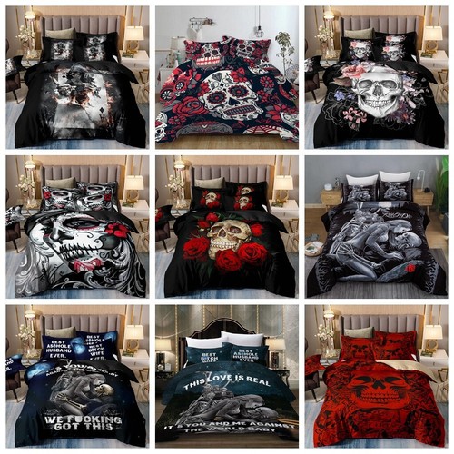 Skulls florals duvet - duvet, quilt
