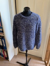 Ladies, loose fit, blue, fluffy  long sleep jumper, Roman, Size 12