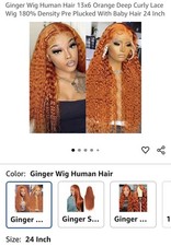 Orange Ginger Wig Curly Human