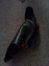 Brown Leather Moccasin Style Size Uk 5 Tie Lace Style Side Detl Crepe Sole