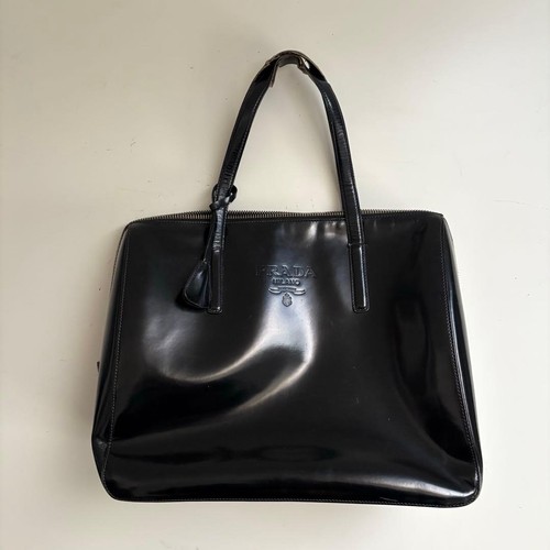 Prada black leather shoulder - prada,