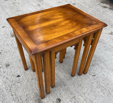 Vintage Yew Wood Nest of Three