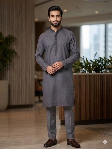 Men grey kurta size small - men’s,