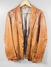 Reiss Tan Leather Blazer