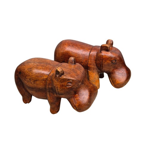 Hand carved hippo - hand, solid