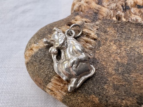 Vintage silver laughing cow - vintage,