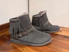 Emu Australia grey suede wedge ankle boots size uk 6 eu 39 us 8