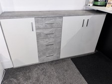 Frieda 160.1 Cm Wide 4 Drawer Sideboard. White and Grey