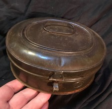 Antique Toleware spice tin with original nutmeg grater, sperate spice tins spoon