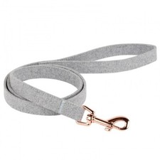 Thoroughbeds Grey Tweed Dog/Puppy Lead Walking/Training Strong Rose Gold Leash