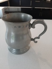 antique pewter 1 pint tankard