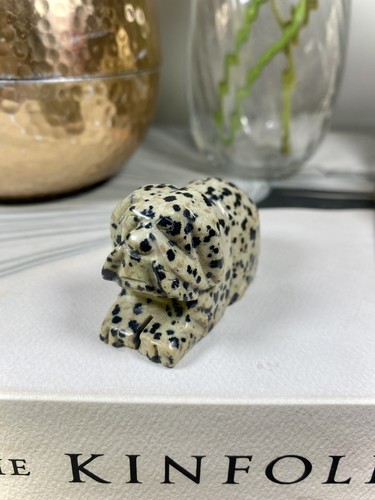 Dalmatian jasper crystal dog - jasper,
