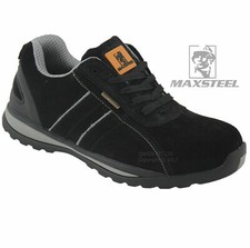 MENS SAFETY TRAINERS SHOES LADIES LEATHER BOOTS WORK STEEL TOE CAP HIKER ANKLE