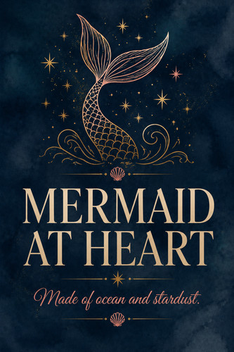 Mermaid heart poster - mermaid,