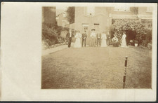 Social History - Edwardian Group on Croquet Lawn RP postcard