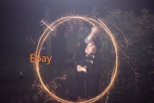 35mm Slide - Young Girl With Sparkler, Back Garden Fireworks, Early 1960s