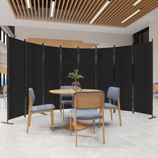C-Hopetree 8 Panel Black Room Divider Folding Privacy Screen Freestanding 180cm