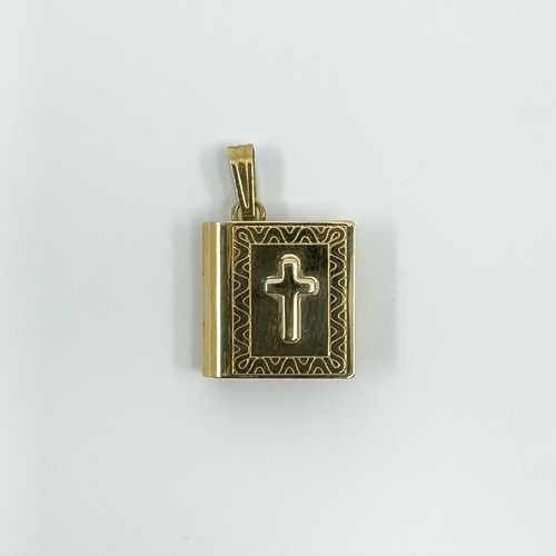 Vintage 9ct gold bible - gold, pendant