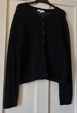 M&S Black Cotton Open Knit