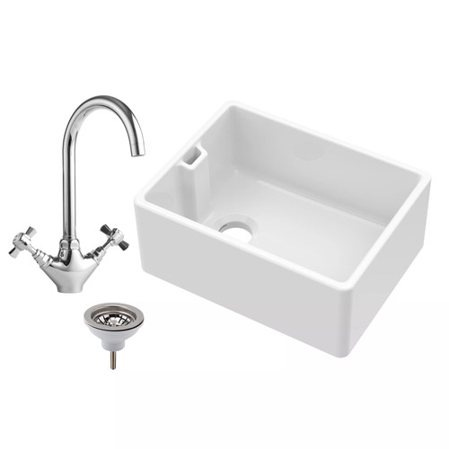 Fireclay 595mm bowl belfast - 595mm, 1