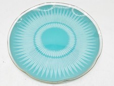 VINTAGE GLASS PLATE TURQUOISE