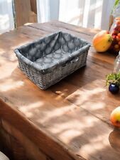 Shallow Wicker Storage Baskets with Mulberry Tree liner