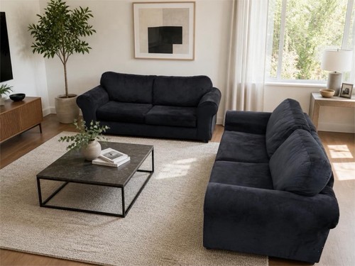 Set black velvet - 2x3, seater