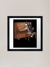 Siberian Husky Playing Piano