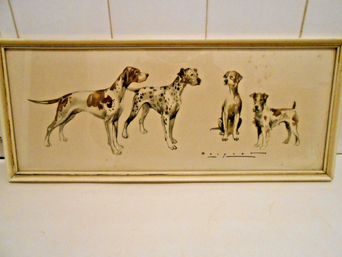 Vintage 1950s framed print - framed,