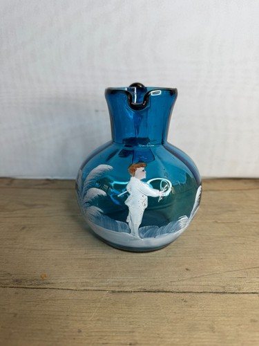 Antique blue glass mary - blue,