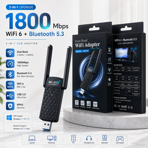 1800mbps wifi usb adapter - usb,