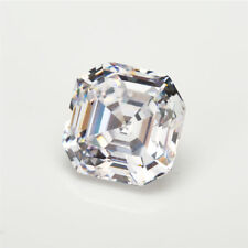 WHITE CLEAR ASSCHER CUT CUBIC ZIRCONIA LOOSE GEMS 10MM X 10MM