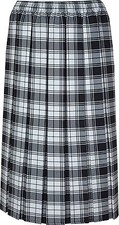 Ladies Women Tartan Pleated