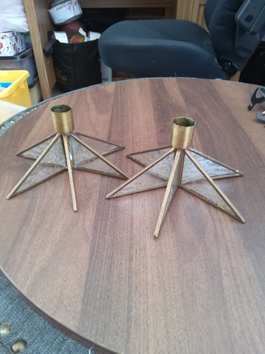 Pair vintage brass and - of,
